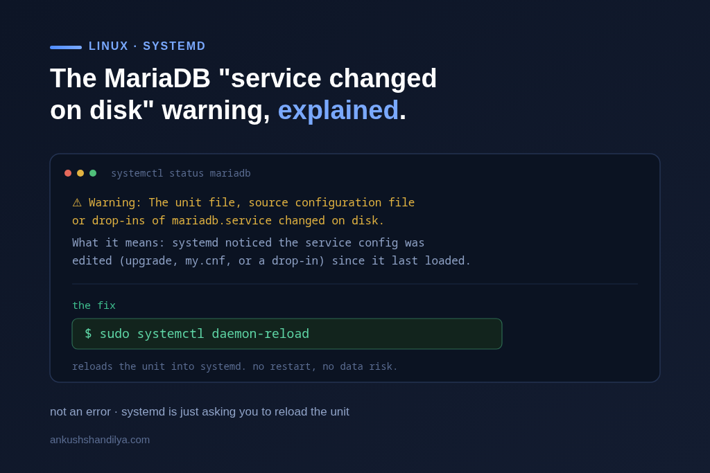 Decoding the MariaDB Service Changed Warning